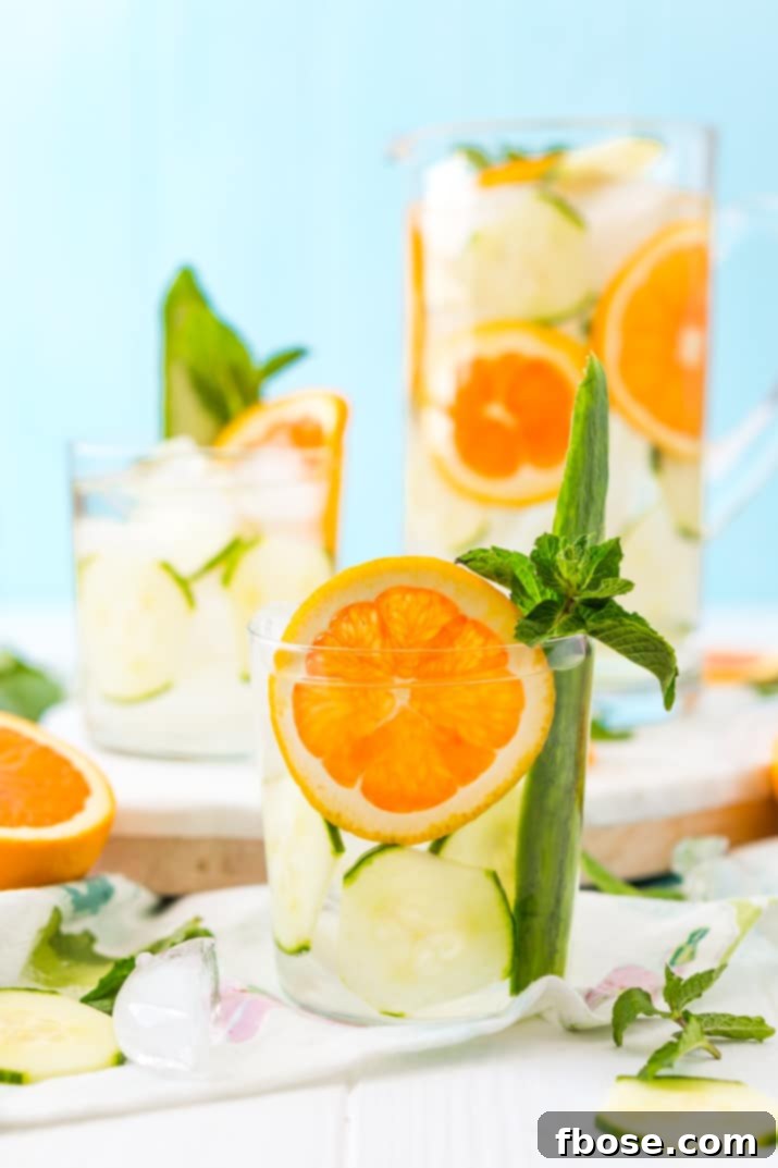 Crisp Orange Cucumber Delight 5 Hand Adding Fresh Mint Leaves and Orange Slices to Cucumber Water