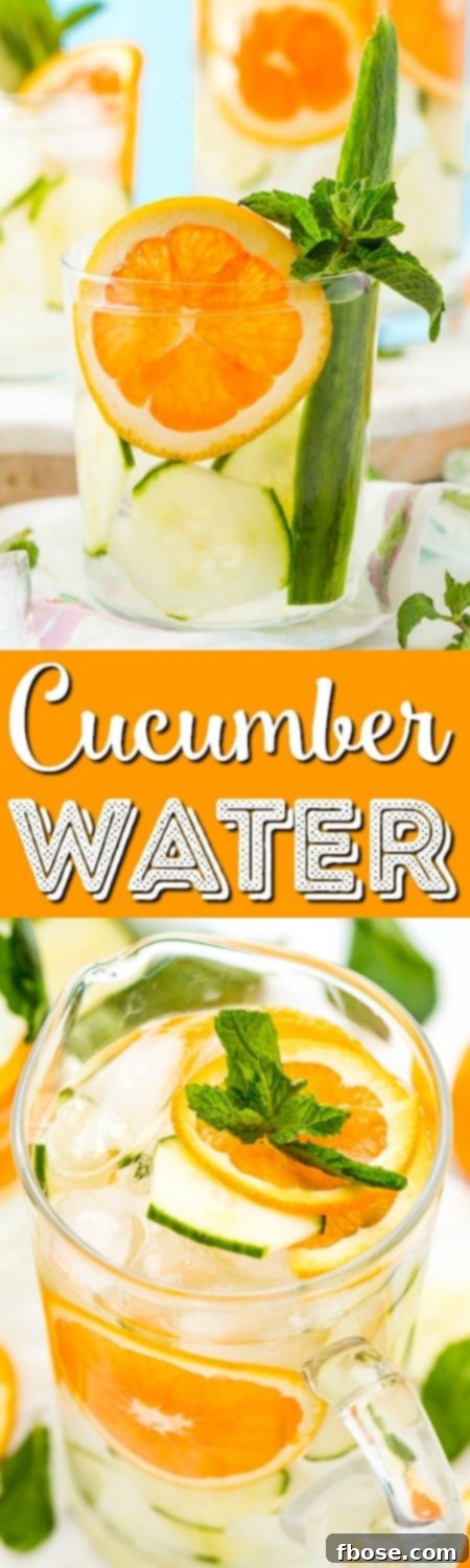 Crisp Orange Cucumber Delight 8 Tall image of Cucumber Water with Orange and Mint for Pinterest