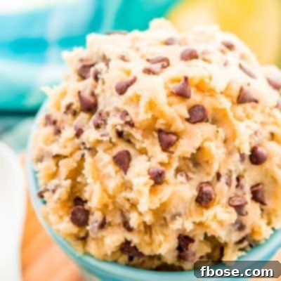 This Edible Cookie Dough is an eggless and delicious treat you can make in just 10 minutes! Made with butter, sugar, flour, salt, and chocolate chips!