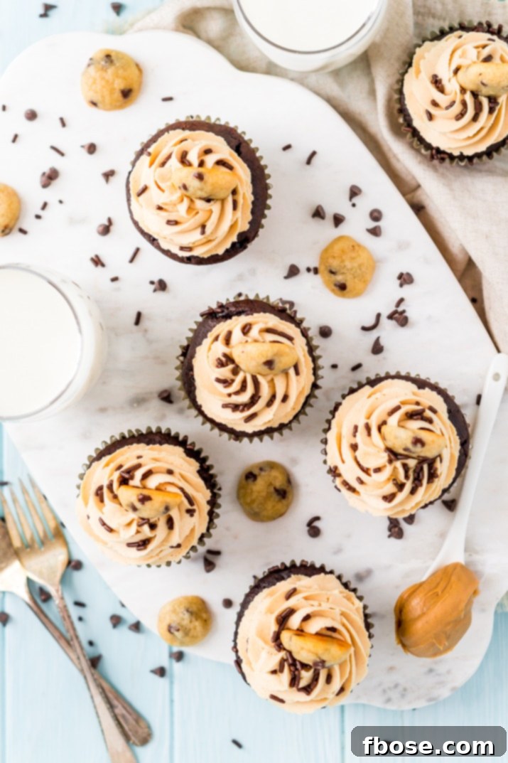 Cookie Dough Stuffed Peanut Butter Chocolate Cupcakes 4 Cookie Dough Cupcakes