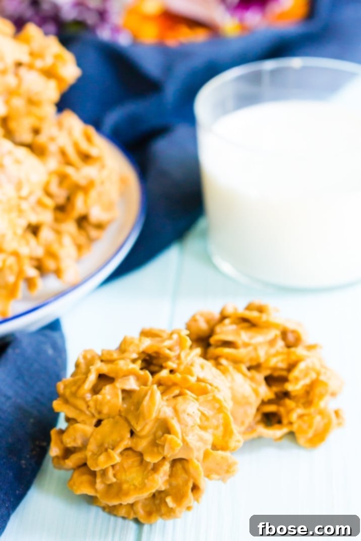 Crispy Butterscotch Cornflake Cookies 4 Cornflake Cookies made with butterscotch, peanut butter, and frosted flakes.