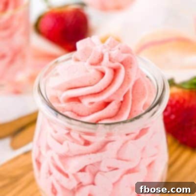 Easy Strawberry Frosting: A light, fluffy, and delicious pink frosting made with just 3 ingredients.