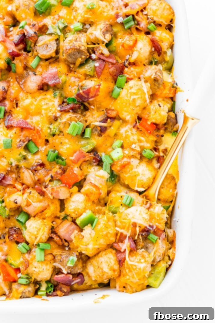 Golden Tater Tot Breakfast Bake 3 Tater tot breakfast casserole recipe