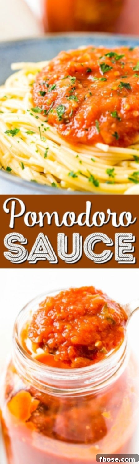 Vibrant Tomato Pasta Sauce 2 Pomodoro Sauce is a thick and flavorful Italian pasta sauce recipe made with tomatoes, onion, garlic, basil, and red pepper flakes. An easy and delicious homemade sauce the whole family will love!