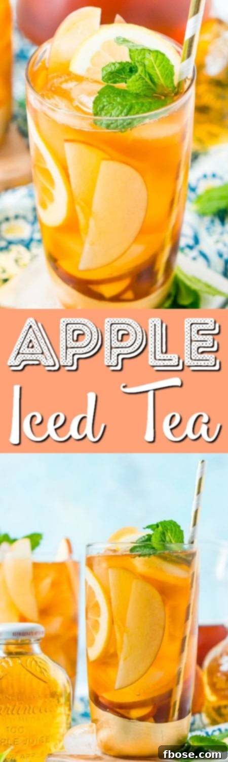 Crisp Apple Iced Tea 7 This Homemade Apple Iced Tea is made with freshly brewed black tea, sweet apple juice, fresh apple slices, and a squeeze of lemon for a refreshing summer drink that's easy to make. This flavored iced tea is naturally sweetened by the fruit juice and great for a party!