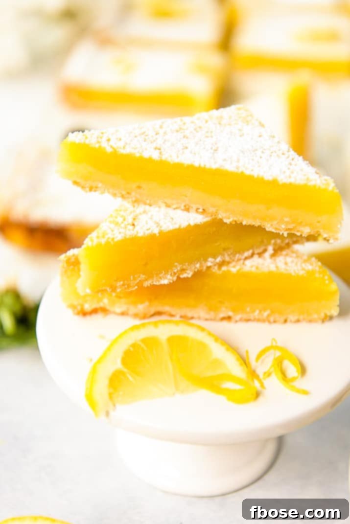 Sunshine Lemon Bars 2 Tart lemon custard & subtly sweet shortbread make these bright and tasty Lemon Bars the perfect summer treat! These highly portable dessert bars can be cut to any size you need, and are great for all your picnics in the park, outdoor barbecues, and pool parties all season long.