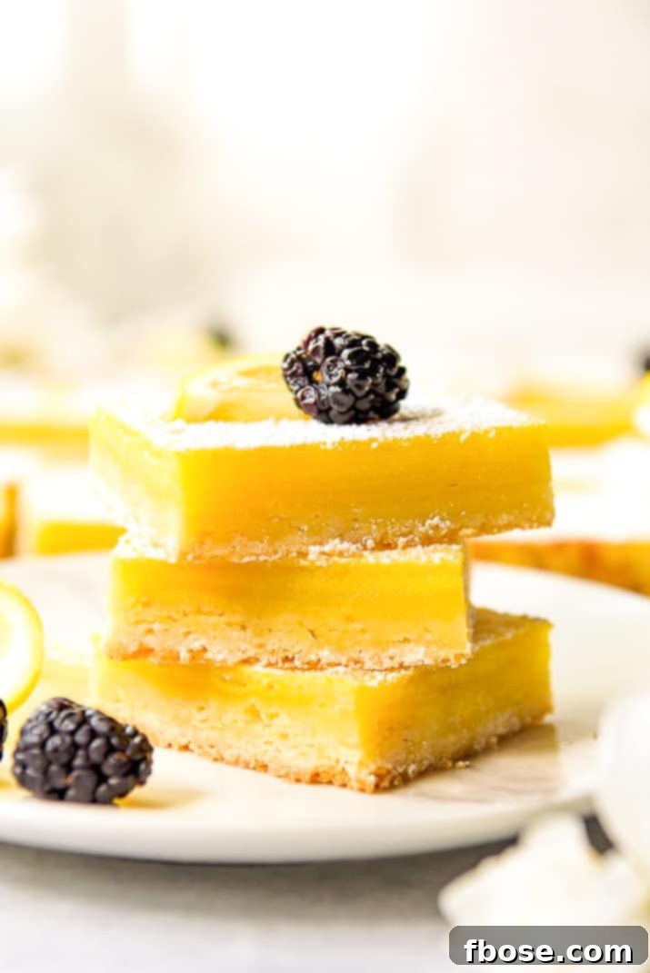 Sunshine Lemon Bars 4 Tart lemon custard & subtly sweet shortbread make these bright and tasty Lemon Bars the perfect summer treat! These highly portable dessert bars can be cut to any size you need, and are great for all your picnics in the park, outdoor barbecues, and pool parties all season long.