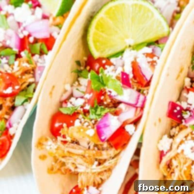 Close up photo of chicken tacos.