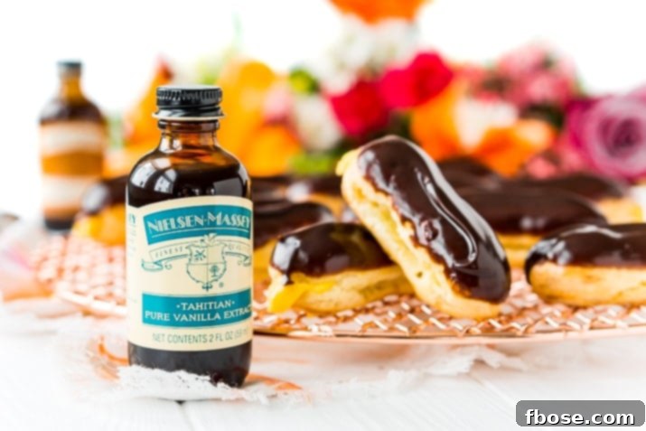 The Eclair is a classic French pastry traditionally made with choux dough, pastry cream filling, and dipped in a rich chocolate glaze. They're a fancy dessert that's easy to make at home!