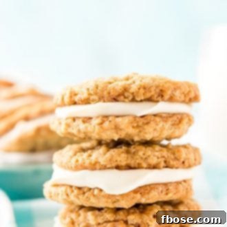 These Oatmeal Cream Pies are soft and chewy just like the ones you grew up with. Sweet oatmeal cookies sandwich a creamy vanilla filling for an easy and delicious dessert!