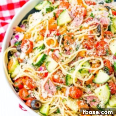 Bowl filled with spaghetti salad.