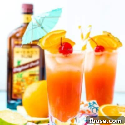 Planter’s Punch is a fruity cocktail that’s spiked with rum. Made with orange and pineapple juices, a splash of lime, grenadine, and dark or spiced rum, this tropical mixed drink is dangerously delicious!
