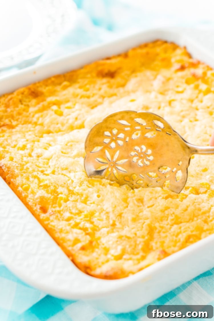 Cheesy Corn Casserole is an easy, no-effort side dish made with just 6 ingredients and ready for the oven in just 5 minutes! It's an instant family favorite during the holidays!