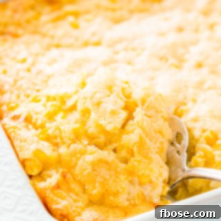 Cheesy Corn Casserole is an easy, no-effort side dish made with just 6 ingredients and ready for the oven in just 5 minutes! It's an instant family favorite during the holidays!
