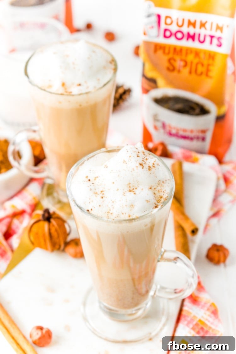 A delicious homemade Pumpkin Spice Latte, perfect for any fall occasion