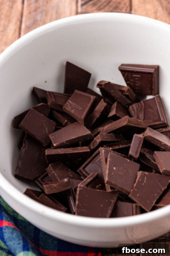 Chocolate bars in a white bowl.