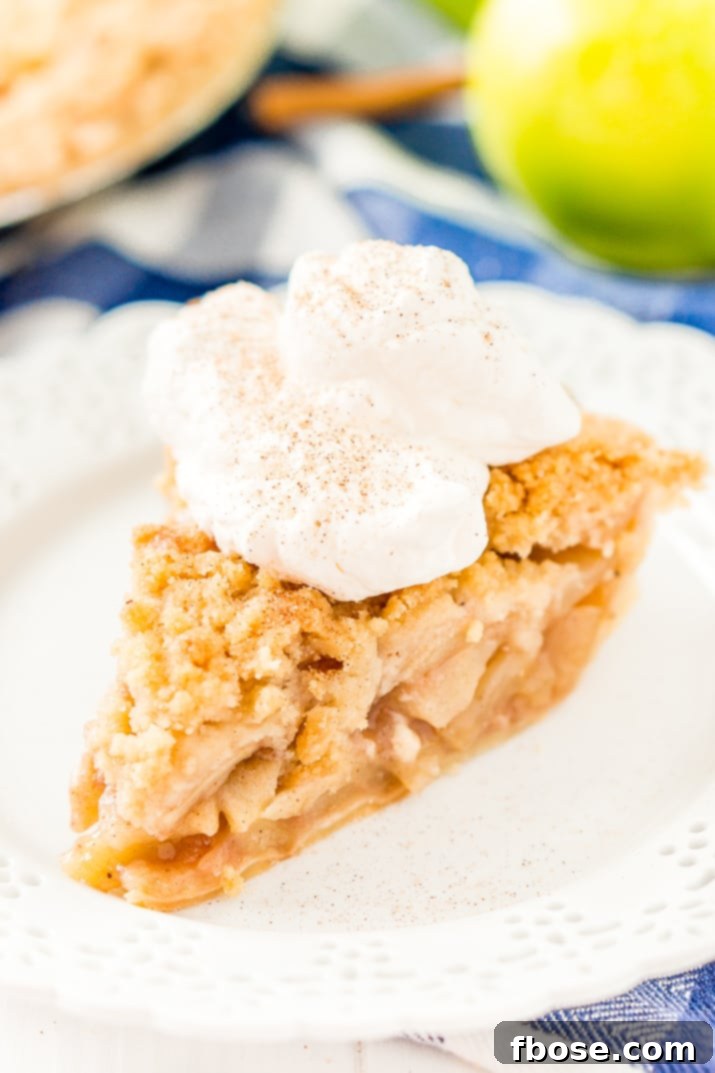 Old World Dutch Apple Pie 9 Dutch Apple Pie made with spiced apple filling, flaky crust, and a flour, sugar, and butter streusel.