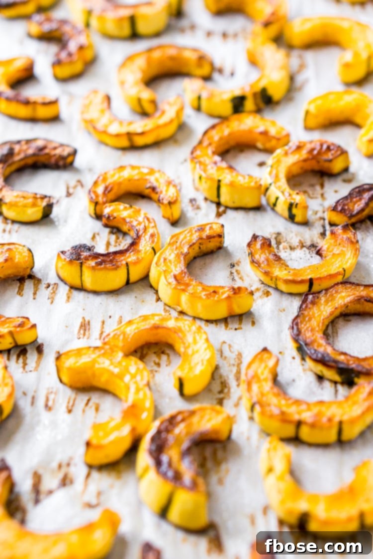 Sweet Roasted Delicata Squash 9 A serving of roasted delicata squash on a plate.