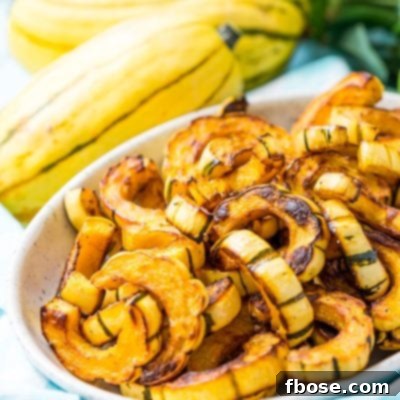 Roasted Delicata Squash is a small, easy to cook squash that’s sweet and tender and doesn’t require peeling because you can eat the skin! Roast it with salt, pepper, and olive oil or cinnamon, brown sugar, and coconut oil for an even sweeter side dish!