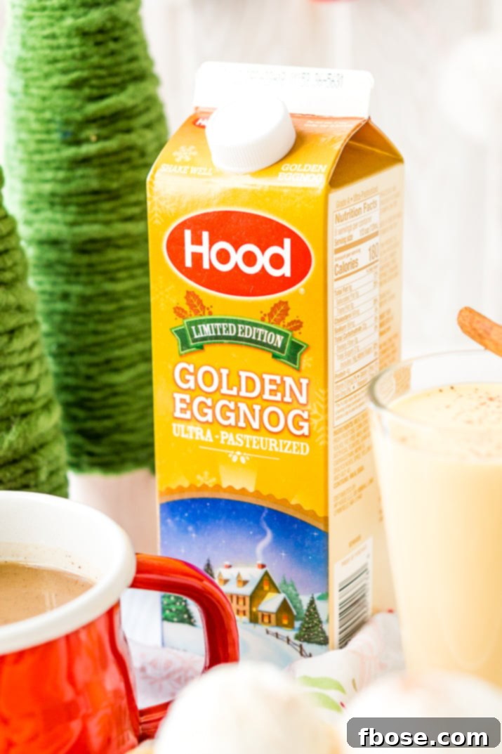 Spiced Eggnog Waffles 6 Eggnog Waffles are crisp and golden on the outside and fluffy on the inside, topped with whipped cream and spiced vanilla syrup!