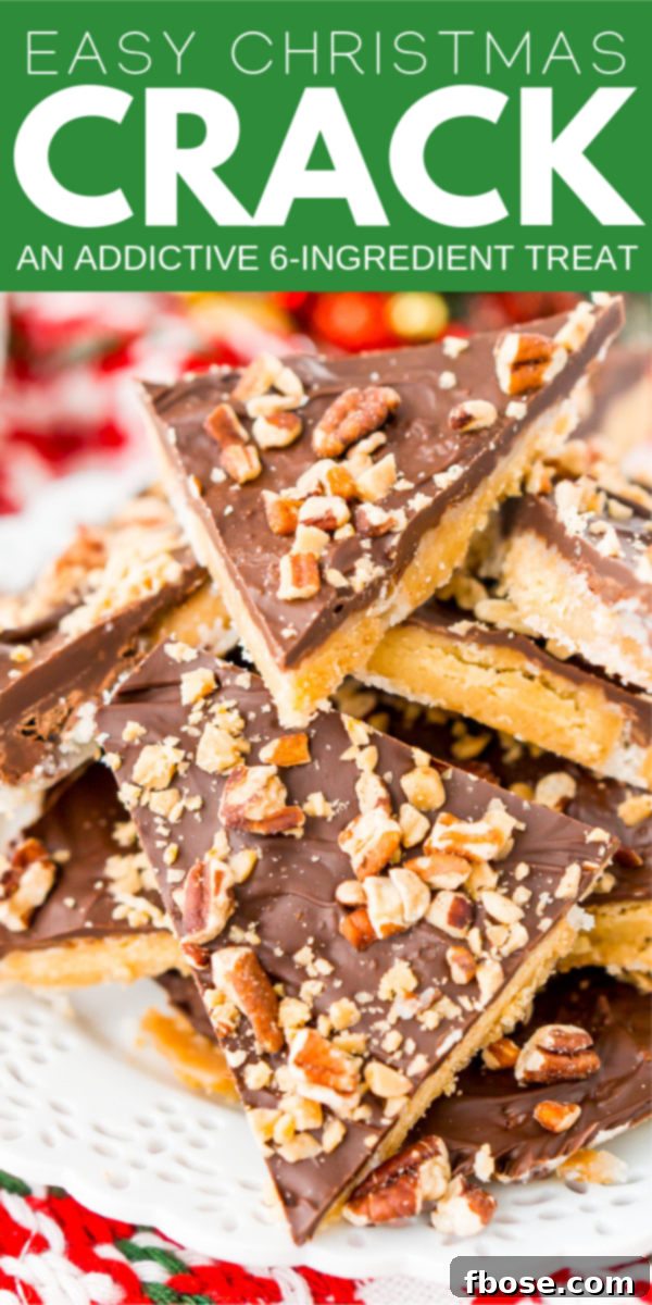 This Shortbread Christmas Crack is insanely easy to make and even more delicious! Made with shortbread cookies, butter, sugar, chocolate, pecans, and toffee bits.