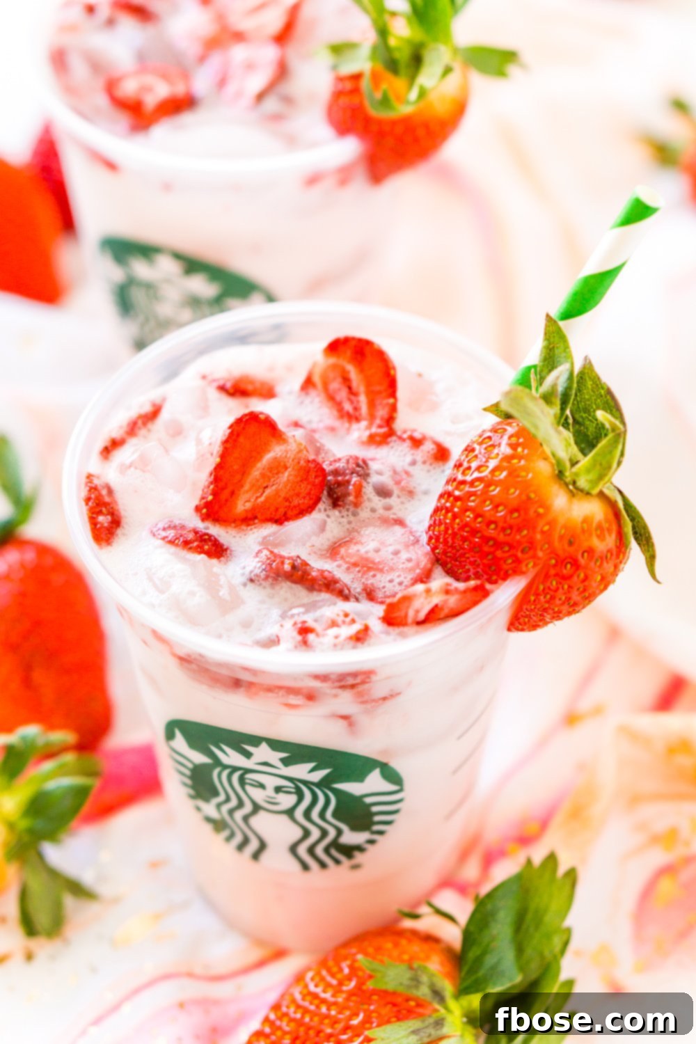 Delicious homemade Starbucks Pink Drink copycat recipe with fresh ingredients.