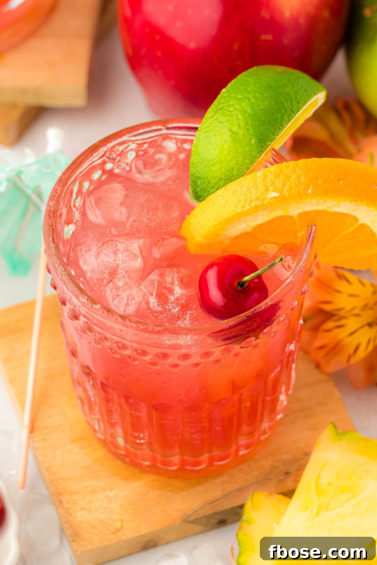 Fruit punch in a glass.
