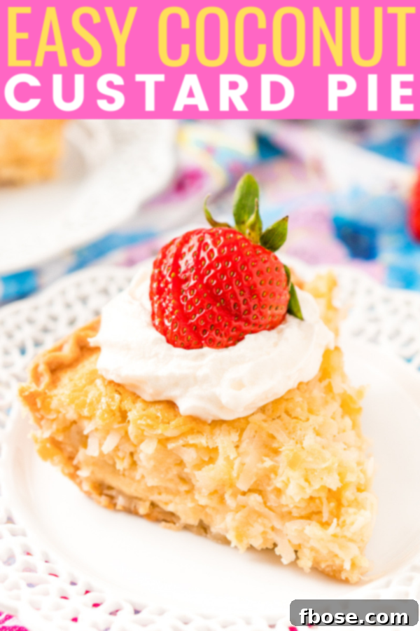 Coconut Custard Pie is a dense and creamy treat made with just 7 ingredients including coconut, milk, and eggs! It’s super simple to whip up for any gathering this spring, especially for Easter dessert!