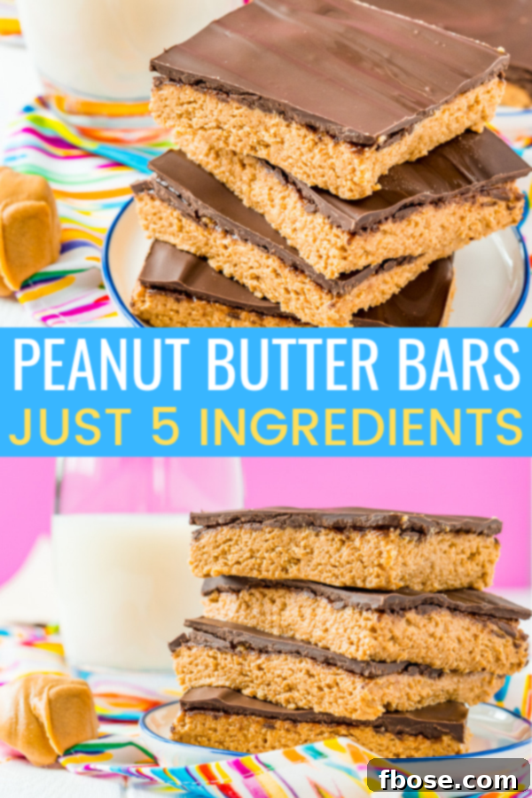 Peanut Butter Bars are a classic, 5-ingredient dessert recipe that can be made in less than 10 minutes! Made with a blend of peanut butter, graham crackers, powdered sugar, butter, and chocolate!