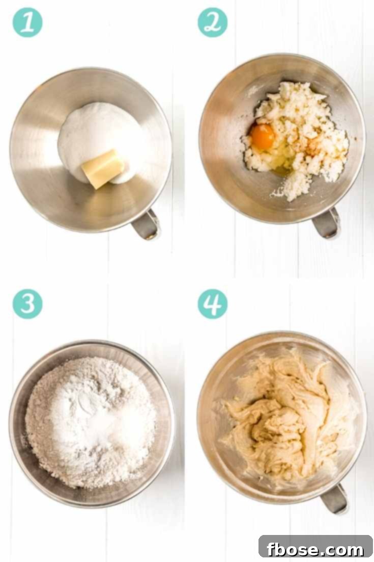 Step by step photo collage showing how to make strawberry coffee cake.