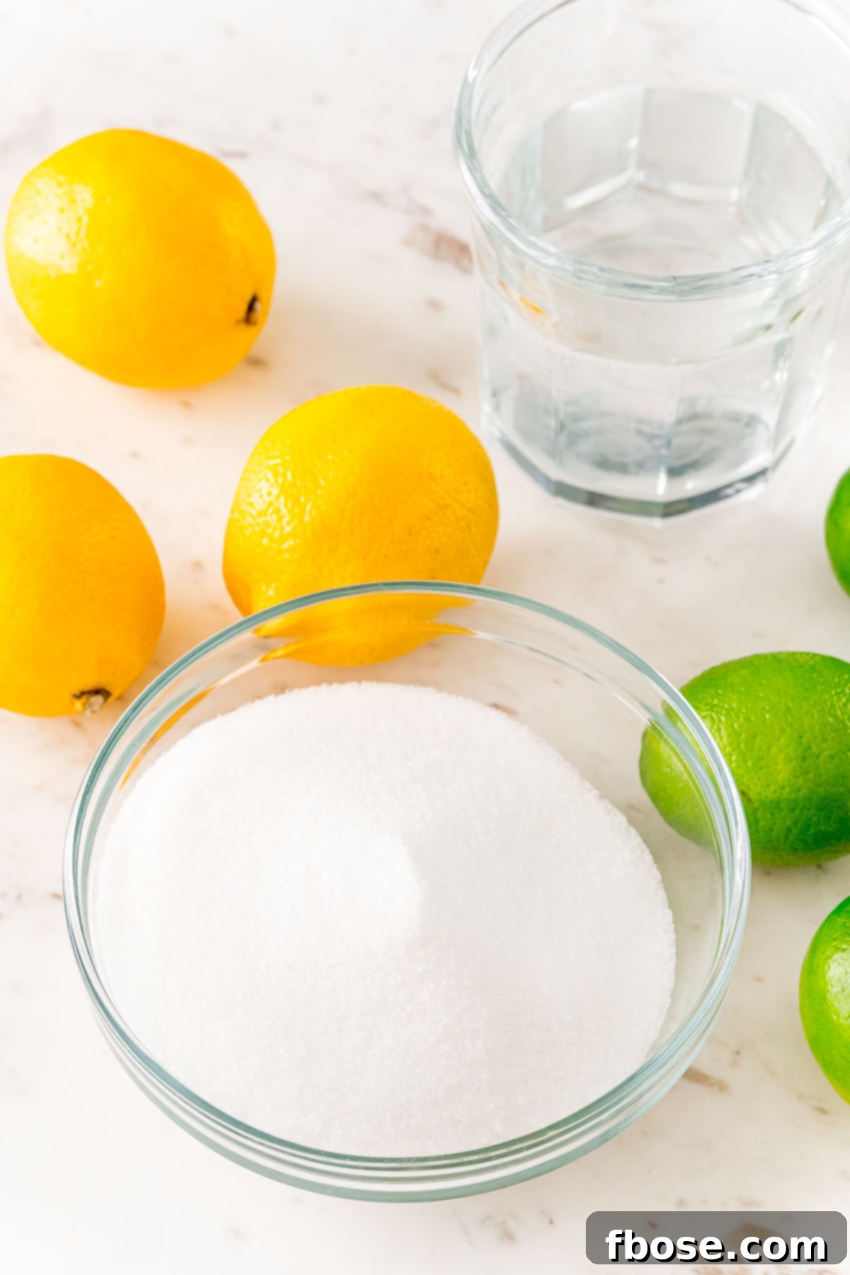 Ingredients to make homemade sour mix