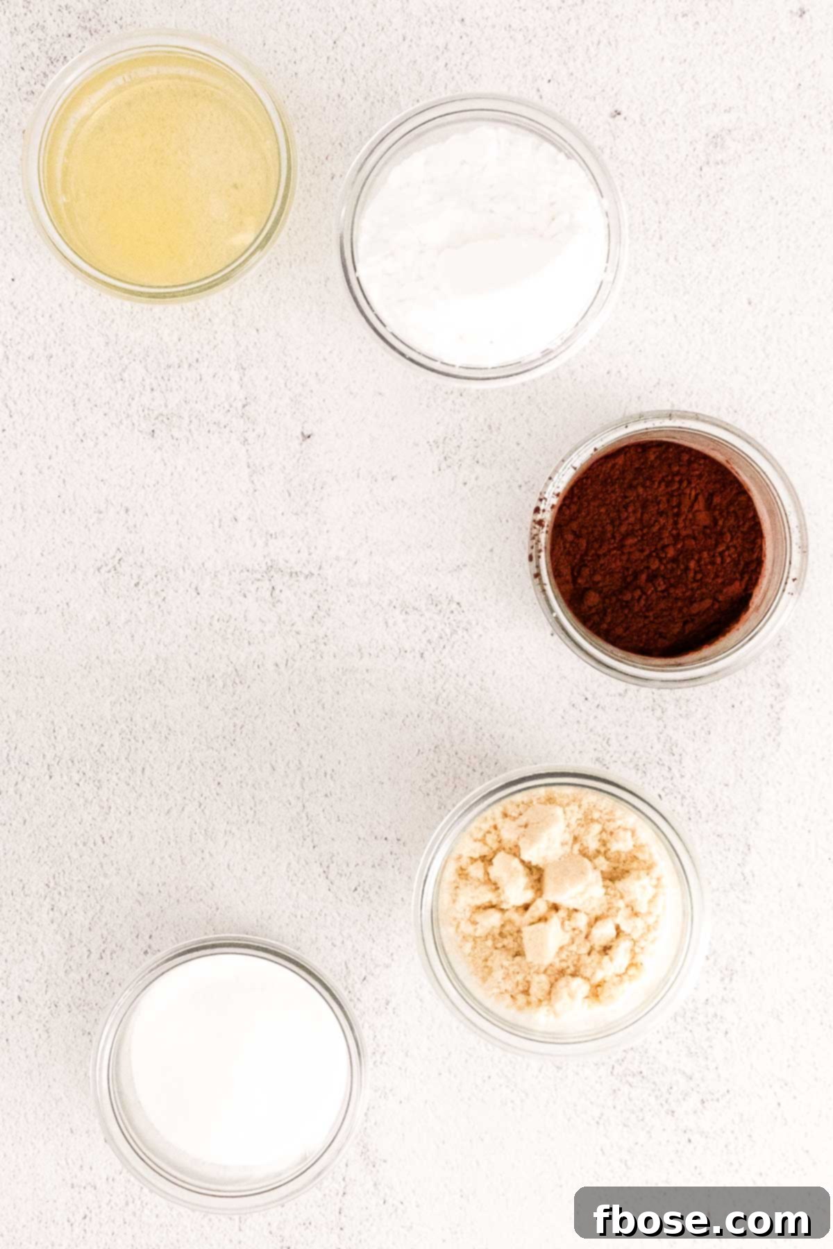 Overhead photo of ingredients to make chocolate macarons.