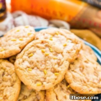 These Harry Potter inspired Butterbeer Cookies are a sweet old-fashioned blend of vanilla and butterscotch loaded up with toffee bits. Baked to perfection with a soft chewy center and lightly crisp edges, they won't last long!