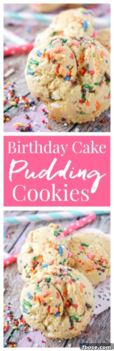 These Birthday Cake Pudding Cookies are sweet, chewy and loaded up with sprinkles. A hint of vanilla make them the perfect alternative to cake. Or, you know, have both!