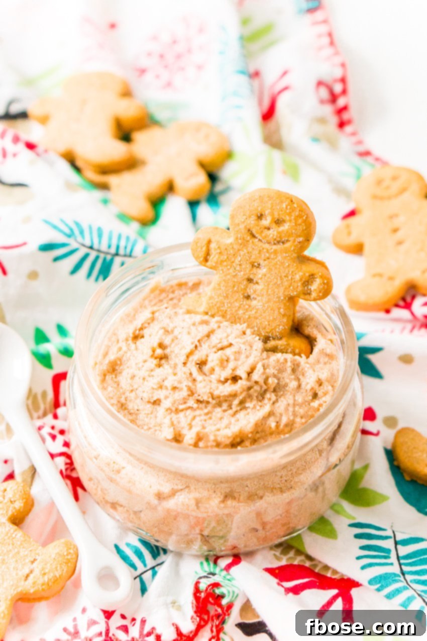Decadent Gingerbread Skin Polish 4 A beautifully packaged jar of gingerbread sugar scrub, tied with twine and a gift tag, ready for holiday gifting.