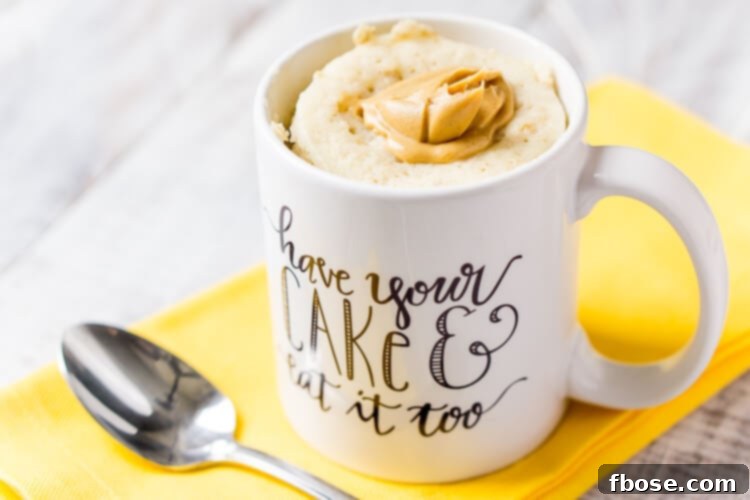 Quick Peanut Butter Oatmeal Mug Cake 4 This Peanut Butter & Oatmeal Mug Cake is a simple and fast, sweet and salty fix for dessert or breakfast, it's ready in just 5 minutes!