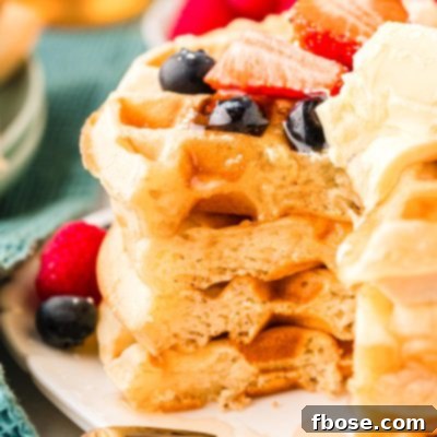 Belgian waffles that have been sliced into.