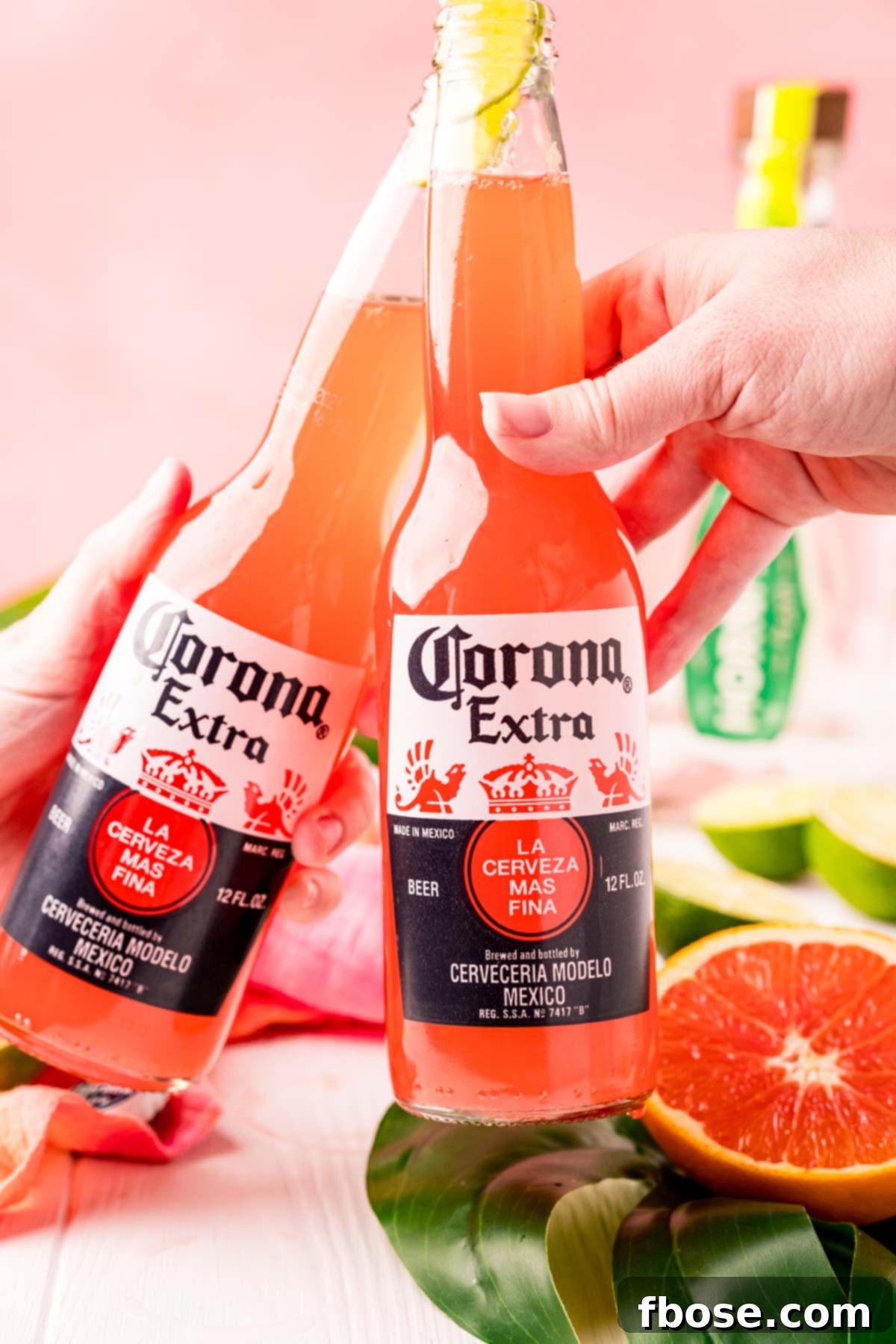 TikTok's Horizon Brew 4 Two Corona bottles with Corona sunrises in them cheering.