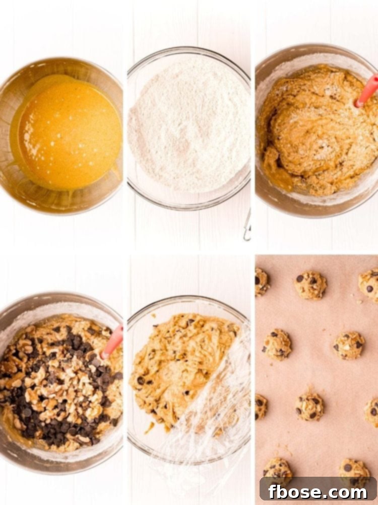 Ultimate Banana Bread Cookies 5 Step by step photo collage showing how to make banana bread cookies.