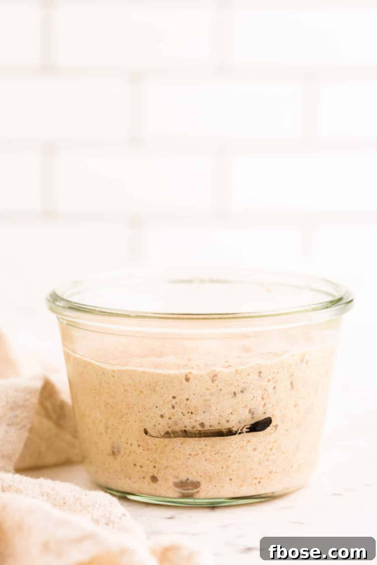 Building a Sourdough Starter 3 Sourdough starter in a weck jar.