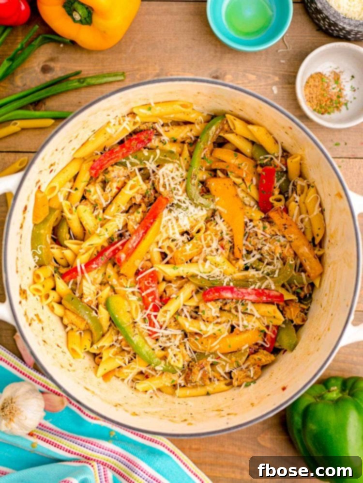 Overhead photo of a pot of Rasta pasta.