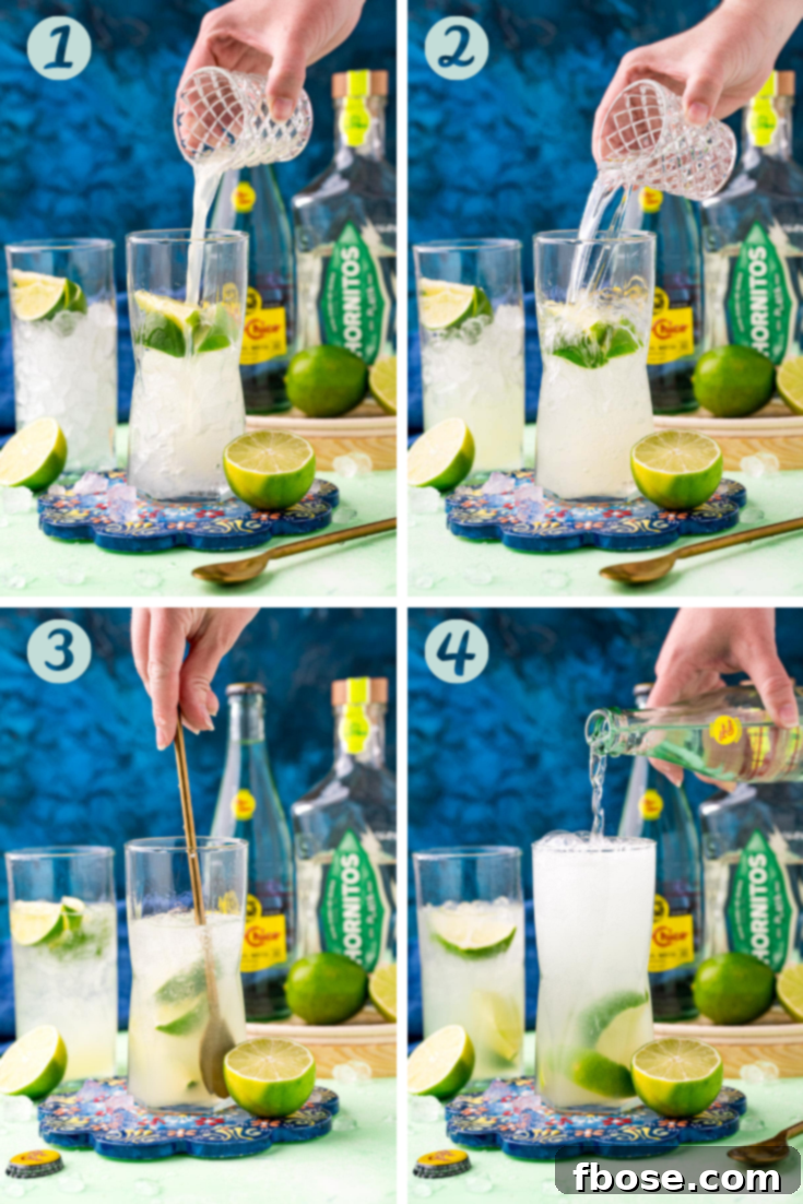 Step by step photo collage showing how to make ranch water.