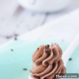Delicious Whipped Mocha Frosting with a smooth, creamy texture.