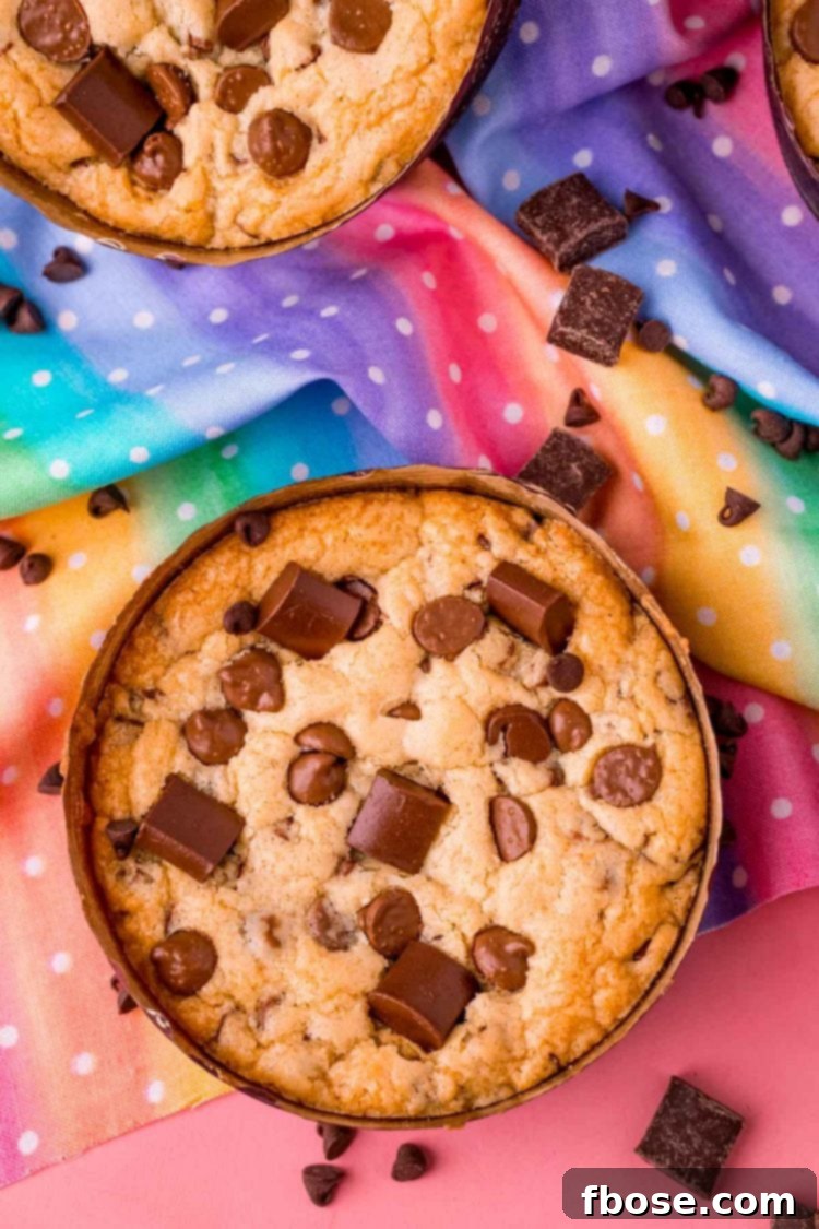 Overhead photo of a Jack Jack Num Num Cookie from Disney parks on a colorful napkin.