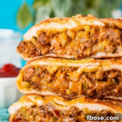 Easy Loaded Bread 7 Slices of garbage bread stacked on top of each other on a wooden board.