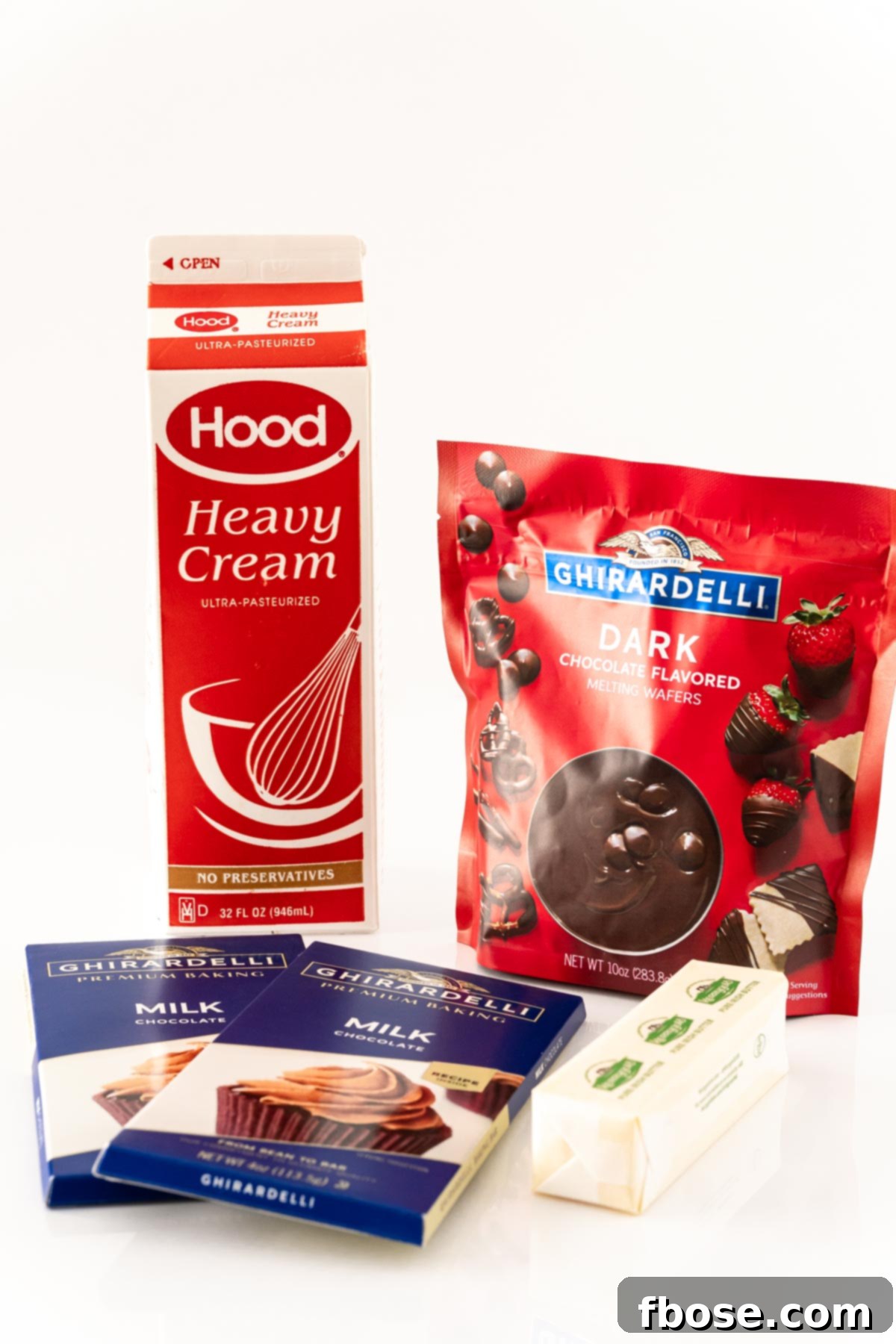 The Ultimate Chocolate Truffles Recipe 4 Ingredients to make homemade chocolate truffles on a white table.