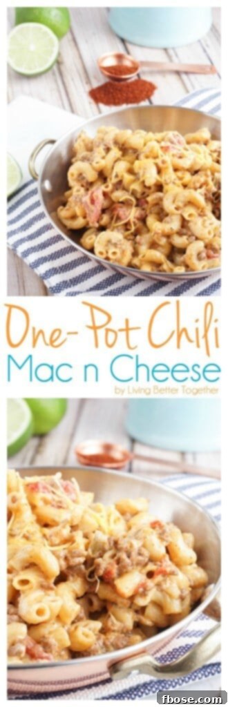This One-Pot Chili Mac n Cheese is the perfect thing for lazy Sundays or a weeknight dinner. It's ready in 30 minutes and combines two of the BEST comfort foods around!