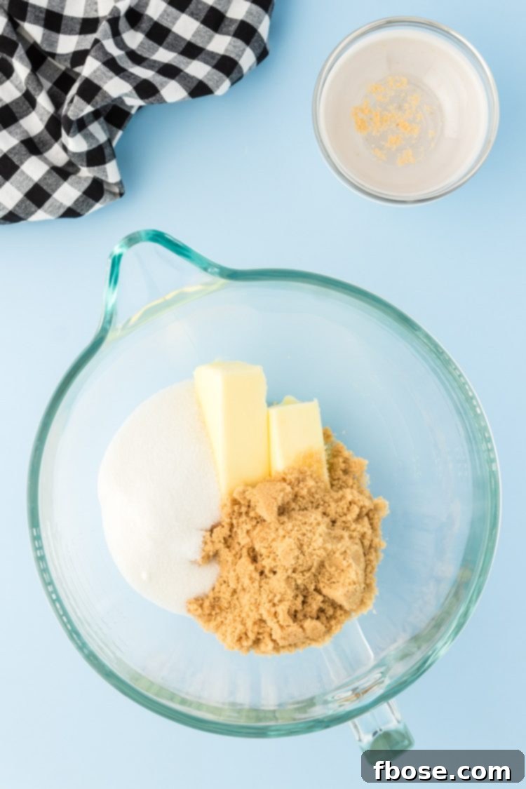 Ingredients being mixed for cookie dough.