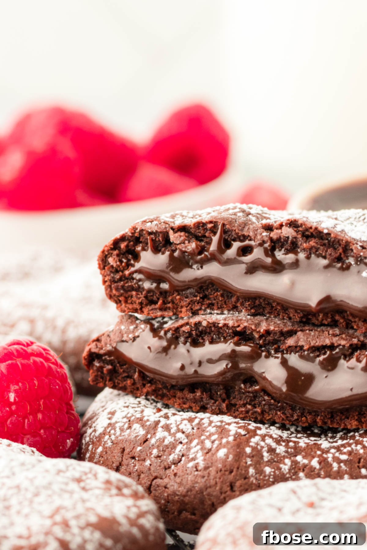 Close up of Crumbl copycat molten lava cookies.