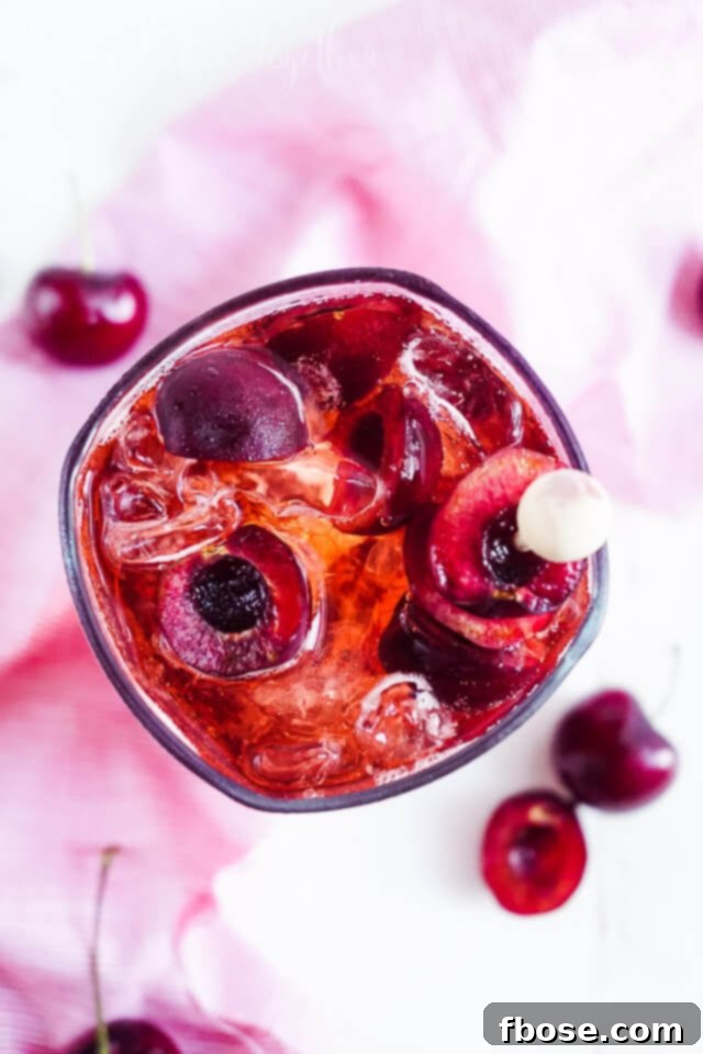 This Cherry 7 and 7 is a fun summer twist on the classic whiskey cocktail!